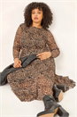 Natural  Curve Animal Print A-Line Stretch Dress, Image 2 of 9