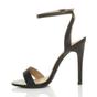 Black AJVANI Black High Heel Ankle Strap Barely There Sandals, Image 3 of 6