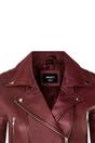 Burgundy Cropped Brando Leather Biker Jacket, Image 7 of 7