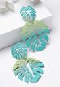 Green Green Palm Leaf Dangle Earrings, Image 2 of 5