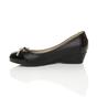 Black AJVANI Black Low Mid Wedge Heel Comfort Court Shoes, Image 3 of 6