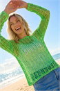 Green Open Knitted Jumper, Image 2 of 4