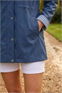 Navy  Hooded Stripe Rain Jacket , Image 4 of 4