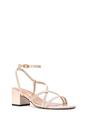 Beige 'Maria' Ankle Strap Low Block Heel Strappy Sandals, Image 2 of 5