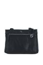 Black 'Derry' Classic Real Leather Zipped Shoulder Bag, Image 1 of 5
