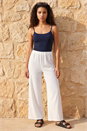 White Petite Textured Stretch Trouser, Image 1 of 4