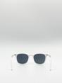 White Classic Preppy Square Sunglasses With Key Hole Nosebridge, Image 4 of 4