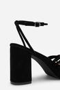 Black 'Delphine' Suede Platform Heels with Twisted Knot Straps, Image 3 of 6