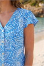Blue Petite Frill Sleeve Blouse, Image 4 of 4