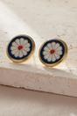 Blue Round Enamel Daisy Studs, Image 1 of 3