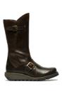 Brown Womens Mid-Calf Platform Boots-MES2913, Image 1 of 8