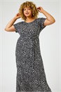 Black Curve Spot Print Maxi Dress, Image 1 of 5