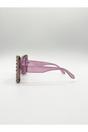 Purple Oversized Triangular Crystal Gem Sunglasses in Purple, Image 4 of 6
