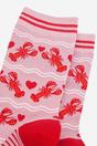 Pink Lobsters In Love Hearts Bamboo Ankle Socks, Image 2 of 4