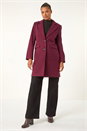 Plum Tailored Single Breasted Coat, Image 3 of 8