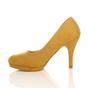 Yellow AJVANI Yellow Mid High Heel Court Shoes, Image 3 of 6