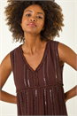 Chocolate Sequin Tiered Maxi Dress, Image 4 of 5