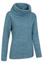 Teal Cowl Neck Fleece Top, Image 4 of 4