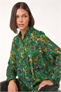 Emerald Paisley Print Pleated Blouse, Image 1 of 5