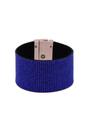 Blue AVANT-GARDE PARIS Blue Luxury Crystal-Studded Leather Cuff Bracelet, Image 2 of 4