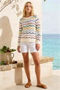 Ivory  Stripe Wave Knit Jumper, Image 2 of 4