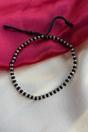 Silver Adjustable Black Beads Nazar Bracelet, Image 3 of 3