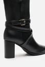 Black 'Tamsin' Knee High Boots Wrap Buckle Strap, Image 5 of 7