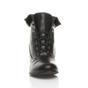 Black Mid Cuban Heel Pixie Lace Up Granny Ankle Boots, Image 6 of 8