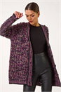 Purple Loop Knit Button Cardigan, Image 4 of 5