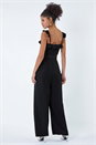 Black Dusk Frill Detail Wide Leg Jumpsuit, Image 3 of 5