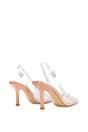 Beige XY LONDON Beige 'Pauline' Perspex Slingback High Heels With Crystal Details, Image 4 of 6