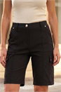 Black Cargo Pocket Stretch Shorts, Image 4 of 4