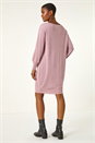 Light Pink Shimmer Slash Neck Jumper Dress, Image 4 of 6