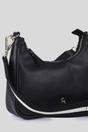 Black 'Bella Toscana' Real Leather Crossbody Bag with Webbing Strap, Image 2 of 4