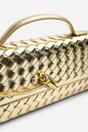 Gold Petal Envelope Style Woven Clutch Bag, Image 3 of 4