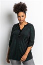 Green Curve Glitter Button Tunic Top, Image 1 of 5