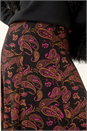 Pink Paisley Print Midi Stretch Skirt, Image 5 of 5