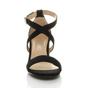 Black AJVANI Black Mid Block Heel Crossed Straps Sandals, Image 6 of 6