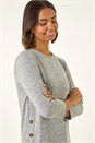 Light Grey Curved Hem Stretch Top, Image 1 of 5