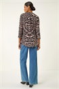 Light Pink Abstract Puff Print Stretch Top, Image 3 of 5