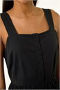 Black Seersucker Button Midi Sundress, Image 5 of 5