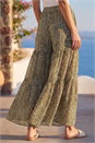 Brown Animal Print Tiered Palazzo Trouser, Image 3 of 4