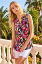 Black Abstract Print Stretch Vest Top, Image 2 of 4