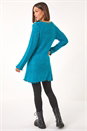Teal Textured Pocket Detail Longline Jumper, Image 3 of 5