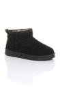 Black AJVANI Black Faux Fur Lined Mini Ankle Boot Slippers, Image 5 of 5