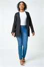 Black Petite Woven Kimono Jacket, Image 2 of 5