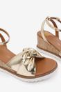 Gold 'Qween' Knot Detail Wedge Shoes, Image 4 of 5