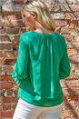Jade Chiffon Overlay Keyhole Top, Image 2 of 4