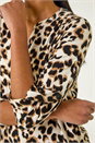 Tan Animal Print Shoulder Pleat Shirt, Image 5 of 5