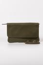 Khaki Italian Leather Clutch Bag, Image 3 of 3